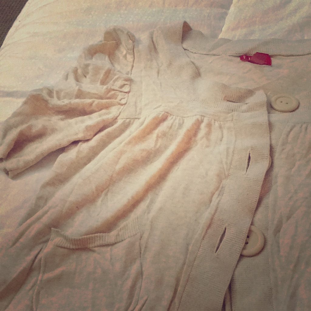 Elle  Heather Cream Babydoll Cardigan